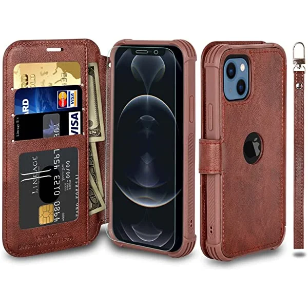 thumbnail image 2 of Iphone 16 Case With Card Holder VANAVAGY Wallet Case Compatible For IPhone 15 For Magsafe Wireless Charging,PU Leather Flip Folio Wrist [Screen Protectors & Camera Lens Iphone 16 Magsafe Case With Wallet 2 of 13