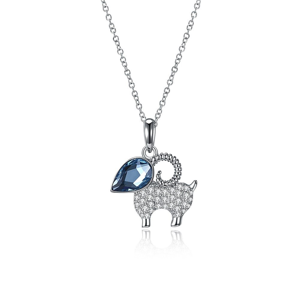 Crystal  Cute Lamb Crystal Pendant Necklace