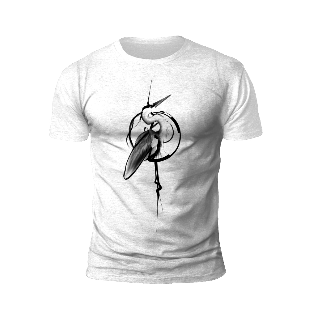 Ink-Style Hummingbird: A Monochrome Flutter T-shirt