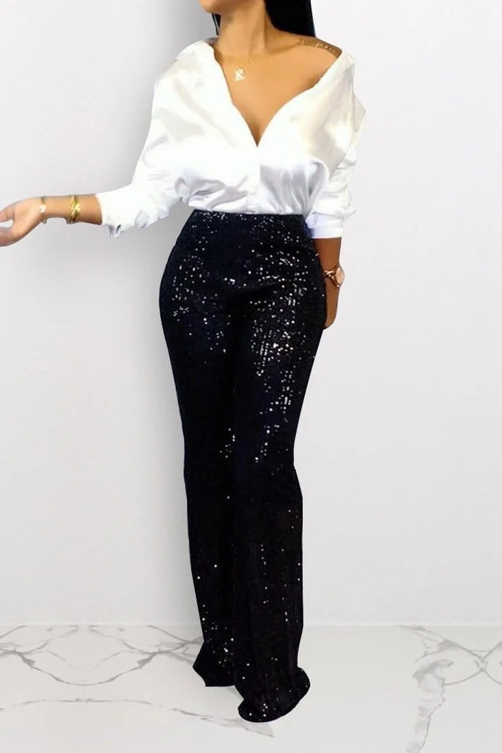 Fashion Loose Sequin Long Trousers