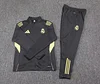 2025/2026 Real Madrid Long Zipped Jacket Dark Gray Football Shirt Set