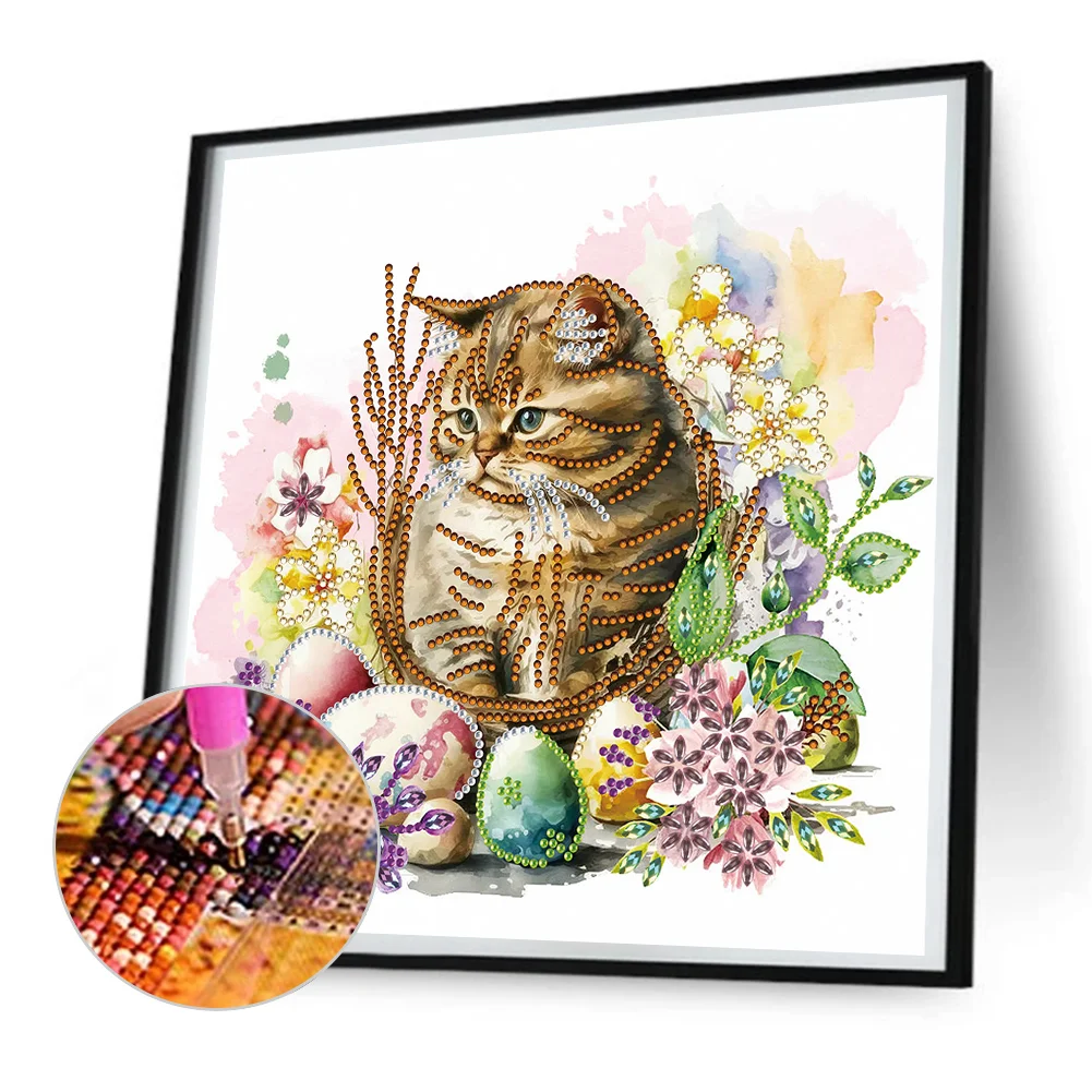 Special Shape Diamond Painting 30*30cm - Kittens In The Nest