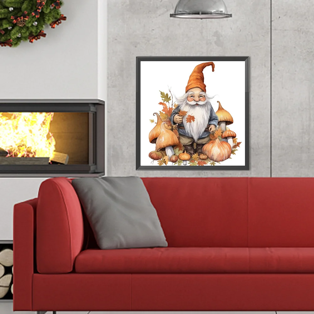 Diamond Painting - Full Round Drill - Autumn Mushroom Gnome(Canvas|40*40cm)