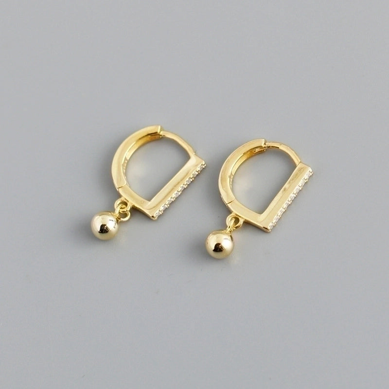 1 Pair Minimalist Geometric Plating Copper Drop Earrings
