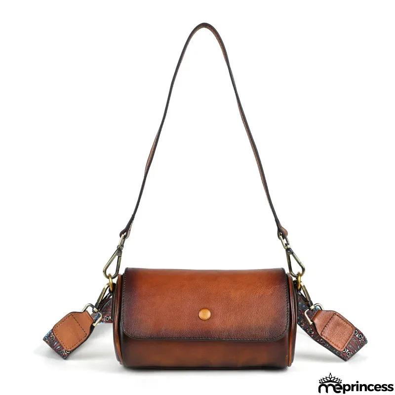 Women's Genuine Leather Hasp Closure Gradient Pattern Shoulder Bag