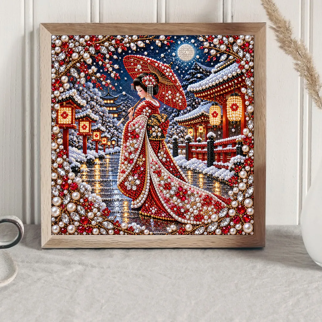 Diamond Art Kit Pearl Geisha Partial Drill 15.75x15.75in