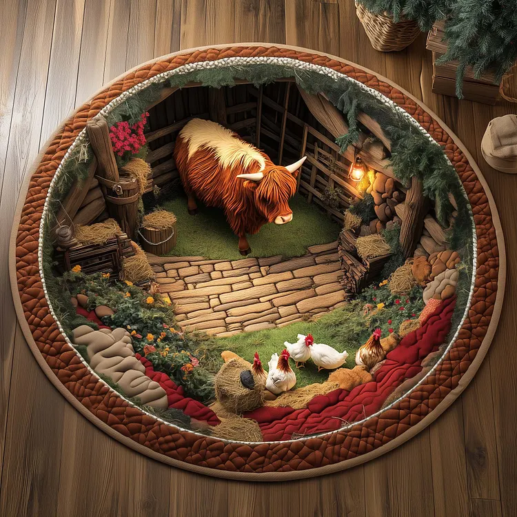 Running Deer Quilted Round Mat NCU0NNT1797