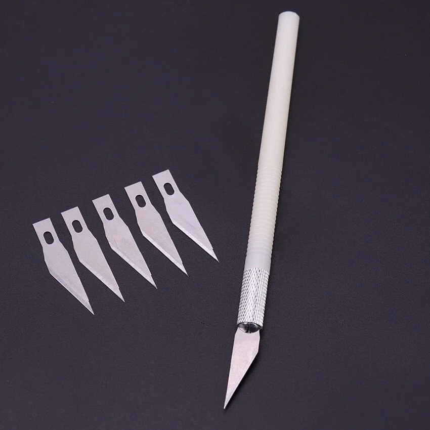 1Set 6 Blades Non-Slip Metal Wood Knife Tools Cutter Engraving Craft knives Fruit Carving Tools DIY Stationery Utility Knife