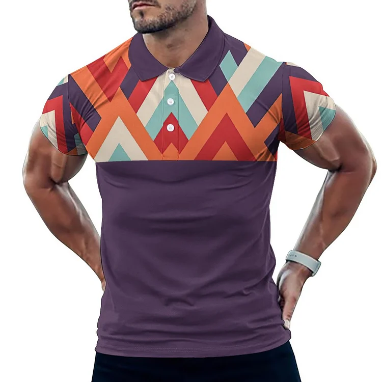 Polo Straight Shirt Aztec Geometry Pattern8