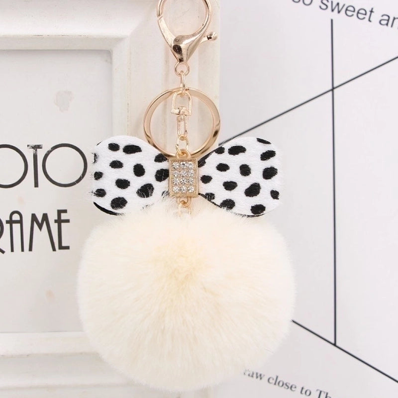 1 Piece Fashion Bow Knot Leopard Pu Leather Women’s Bag Pendant Keychain