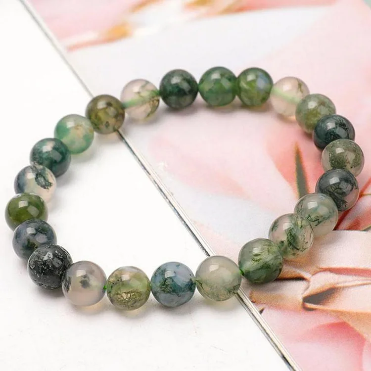 8mm Moss Agate Bracelet