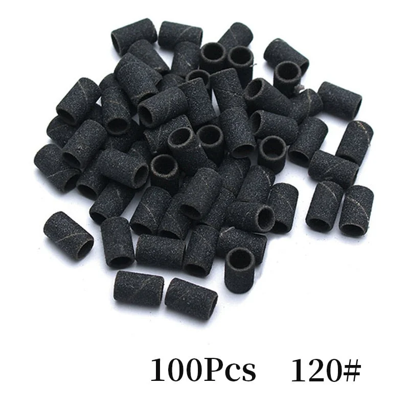 100pcs Electric Drill Sand Brands for Grinding Removal Refillable Nail Art Sand Cutter for Manicure Pedicure Ring Bits-Nail Inspo