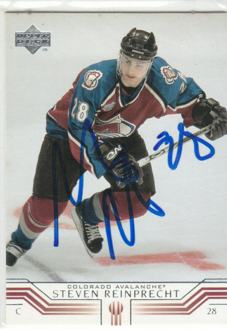 Steven Reinprecht Autograph 01-02 UD Avalanche Card Flames - Sabo Ice Tigers