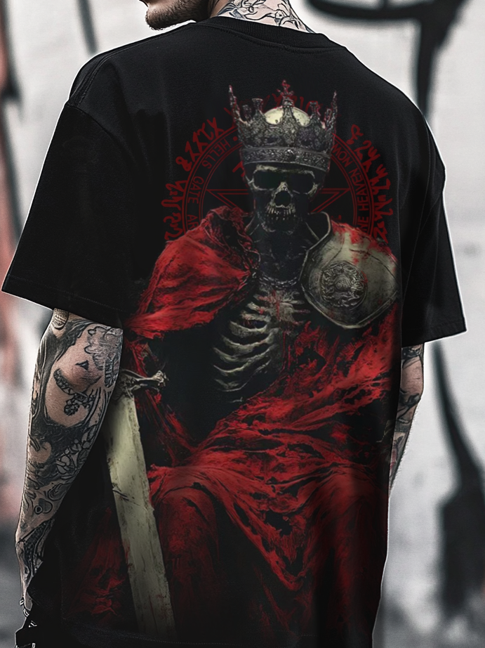 Shoptechwear Art Satanic Dark Blood Skull King Oversized Unisex Casual T-shirt