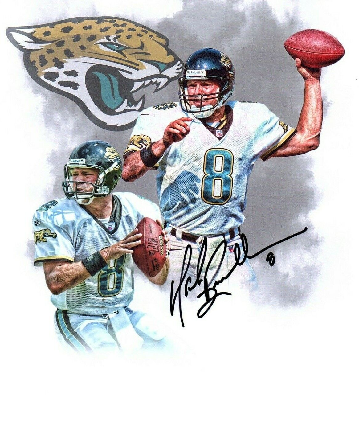 Mark Brunell Jacksonville Jaguars autographed signed football Photo Poster painting Washington!