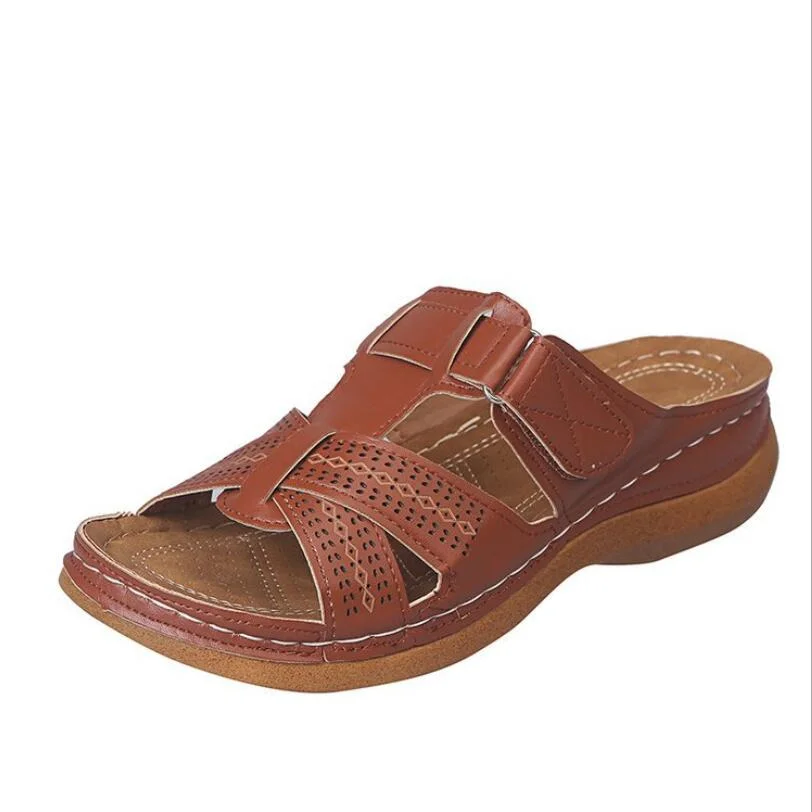 Fashion Women's Summer Open Toe Comfy Sandals Super Soft Premium Orthopedic Low Heels Walking Sandals Corrector Cusion 35~43