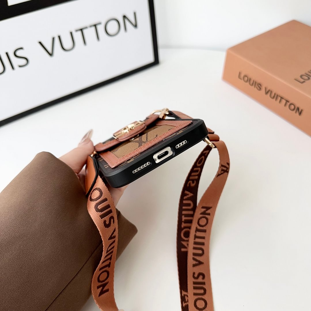 LV Dauphine Leather Monogram Crossbody Apple iPhone Case