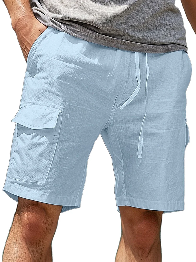 Men's Casual Cotton Drawstring Elastic Waist Shorts
