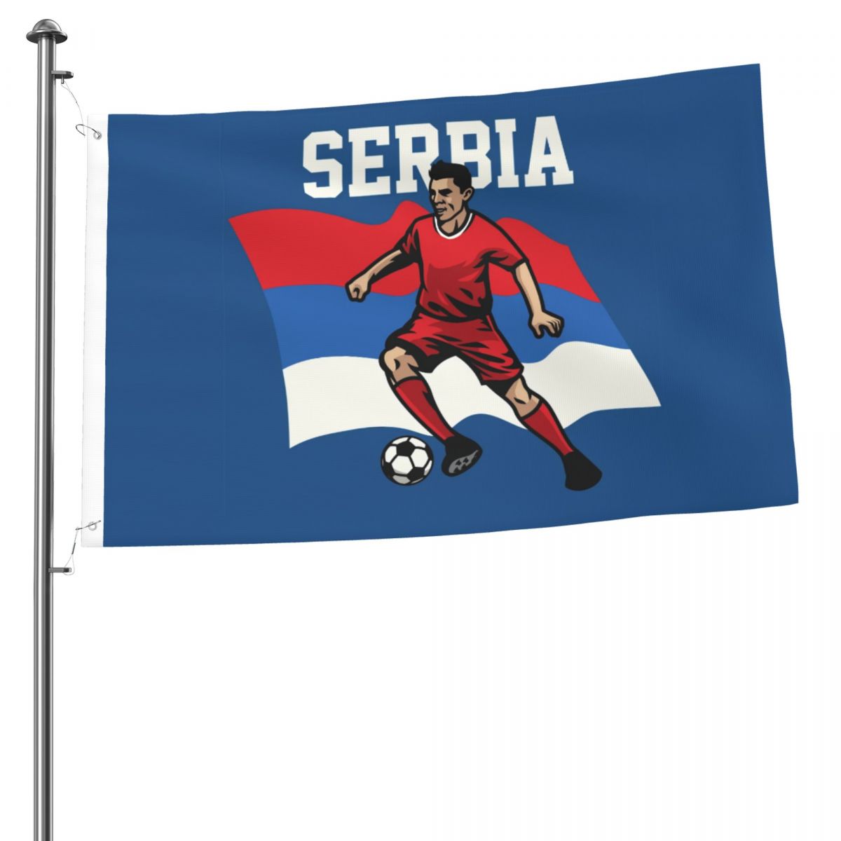 Serbia Soccer Player 2x3FT Flag
