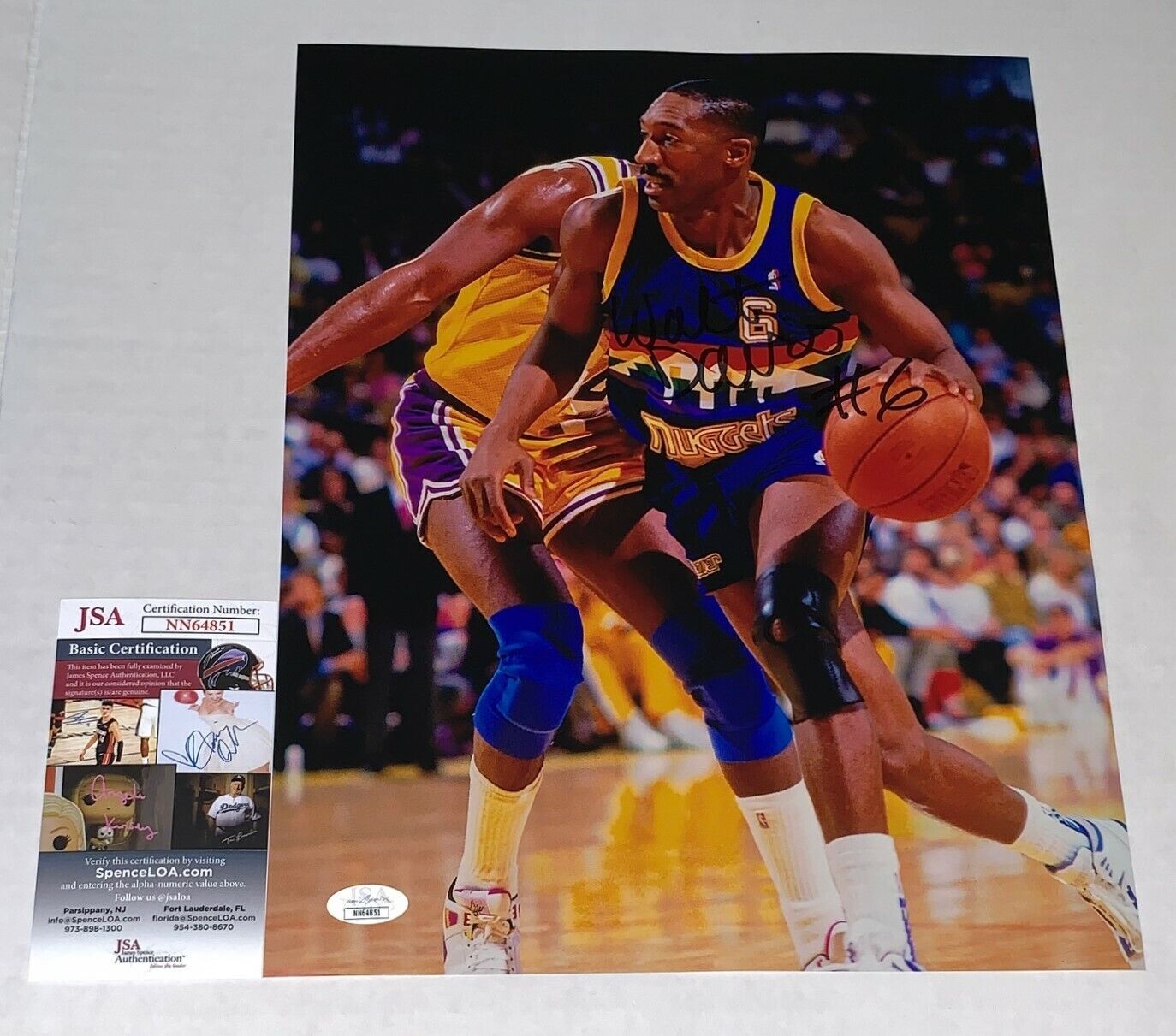 Walter Davis signed Denver Nuggets 11x14 Photo Poster painting autographed JSA