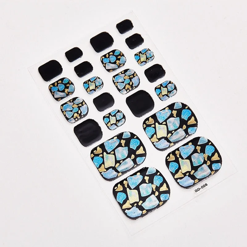 22 Tips/Sheet Designer Nail Decals Full Cover Nail Stickers Nail Designs Full Beauty Nail Art Stickers Creative Nail Decoration
