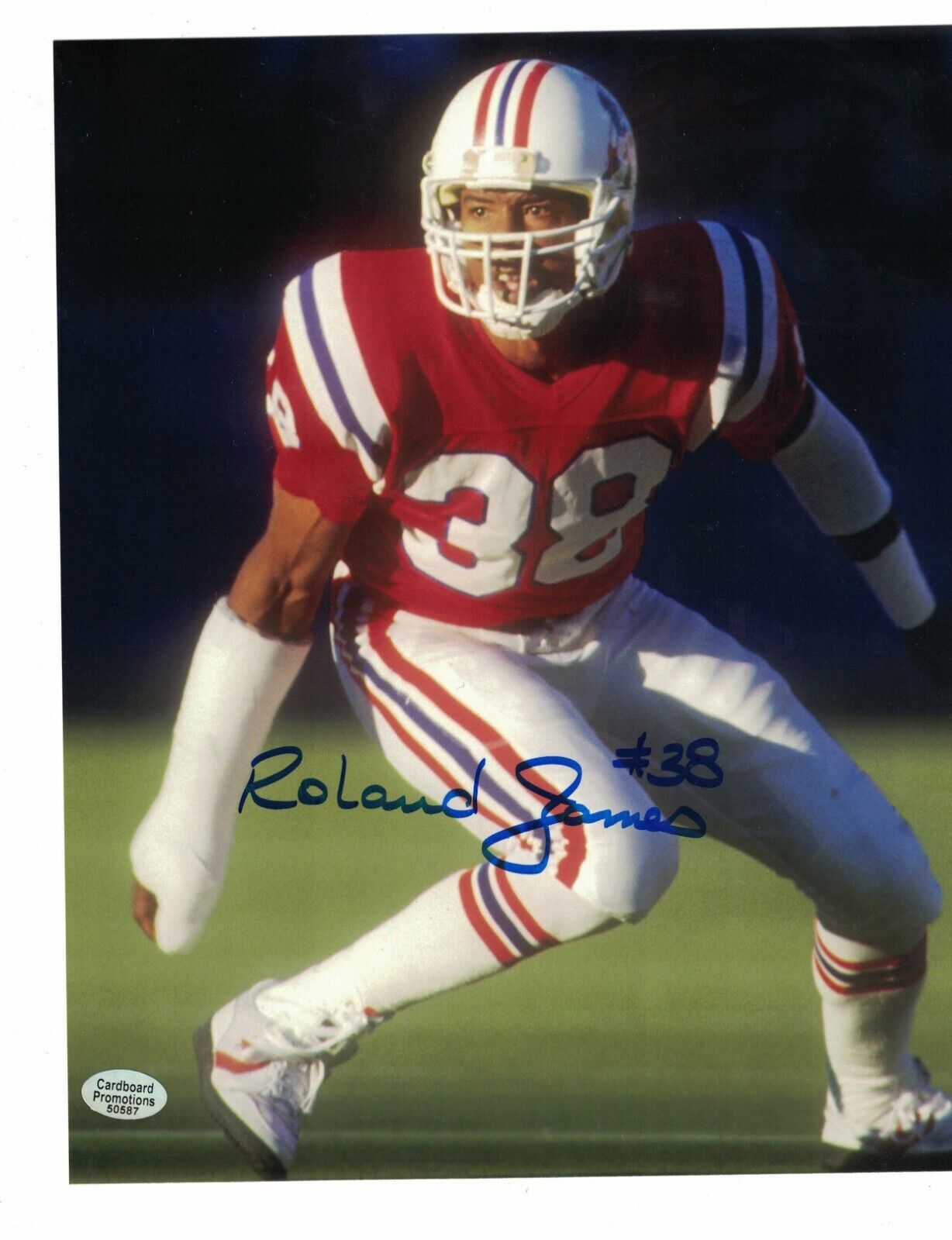 Roland James New England Patriots Signed 8x10 Football Photo Poster painting W/Our COA