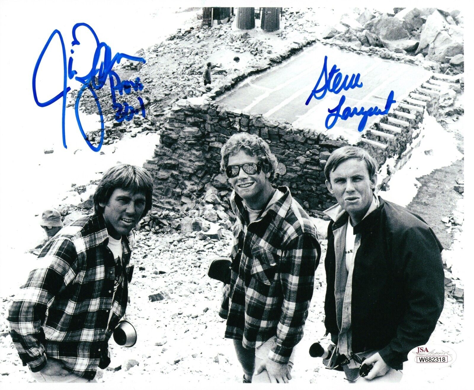 JSA Steve Largent + Jim Zorn Signed Autographed 8x10 Photo Poster painting on Mt Rainier TRB 050