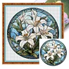 (Small Size)Lily - 18CT Stamped Cross Stitch - 25*25cm - Flower