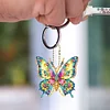 6Pcs DIY Dragonfly Butterfly Acrylic Double Sided Diamond Painting Keychains