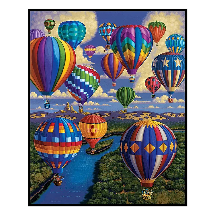 Stained Glass Hot Air Balloon-Partial AB Square Diamond Painting-40*50CM