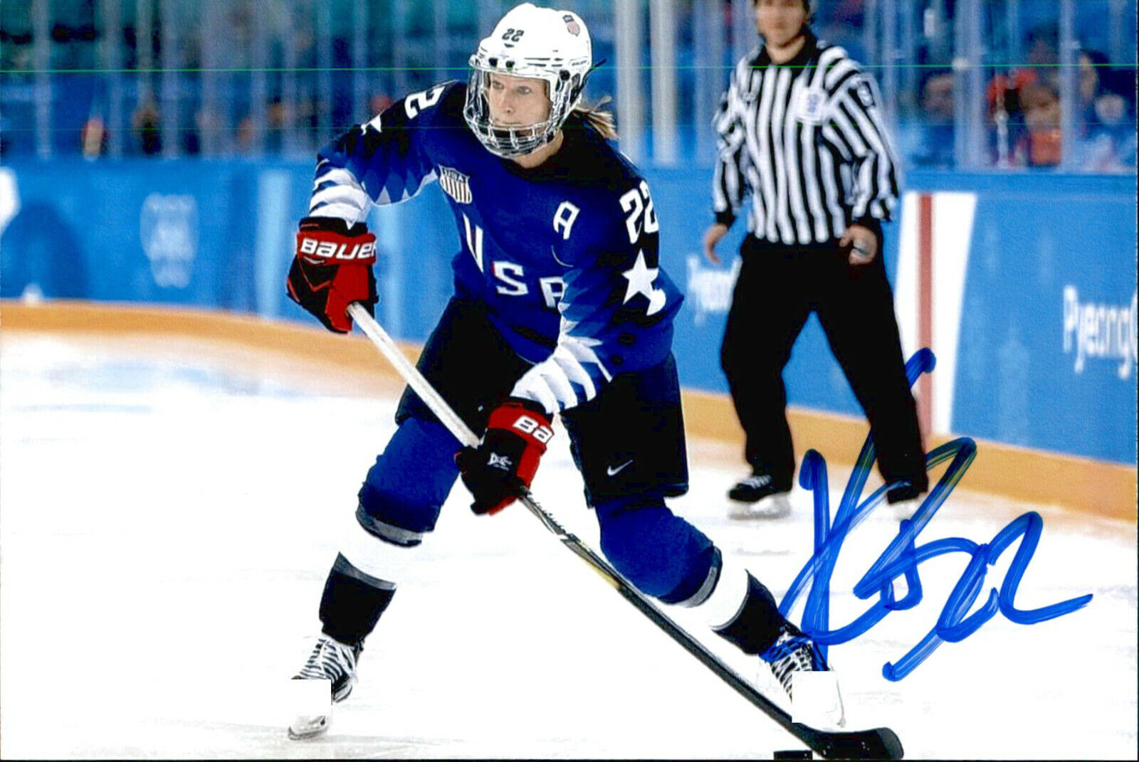 Kacey Bellamy SIGNED 4x6 Photo Poster painting WOMEN'S HOCKEY / USA GOLD MEDAL OLYMPICS #3