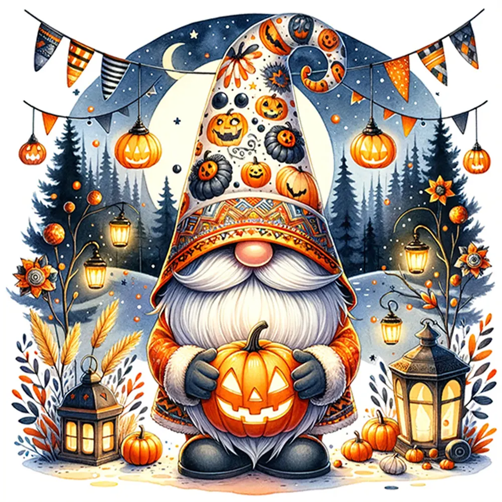 Partial AB Diamond Painting - Full Round Drill - Halloween Goblin(Canvas|45*45cm)