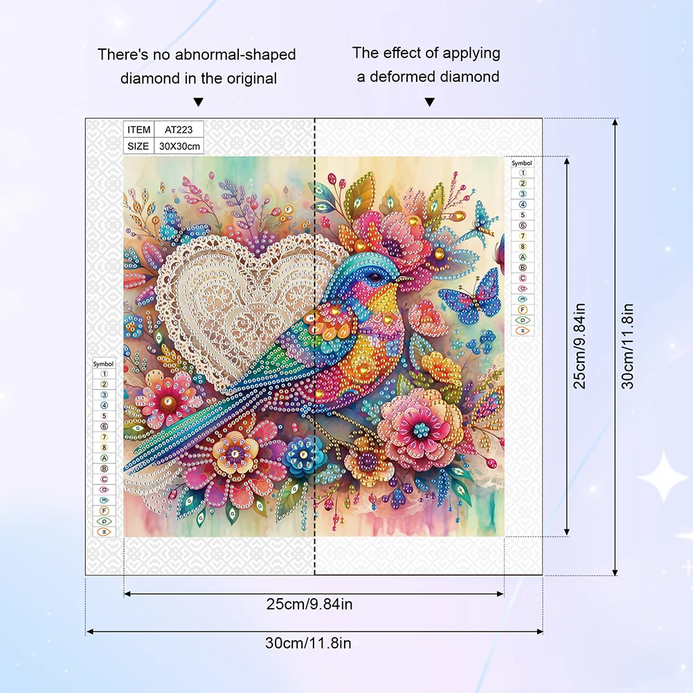 Diamond Painting - Partial Special Shaped Drill - Flower Bird(Canvas|30*30cm)
