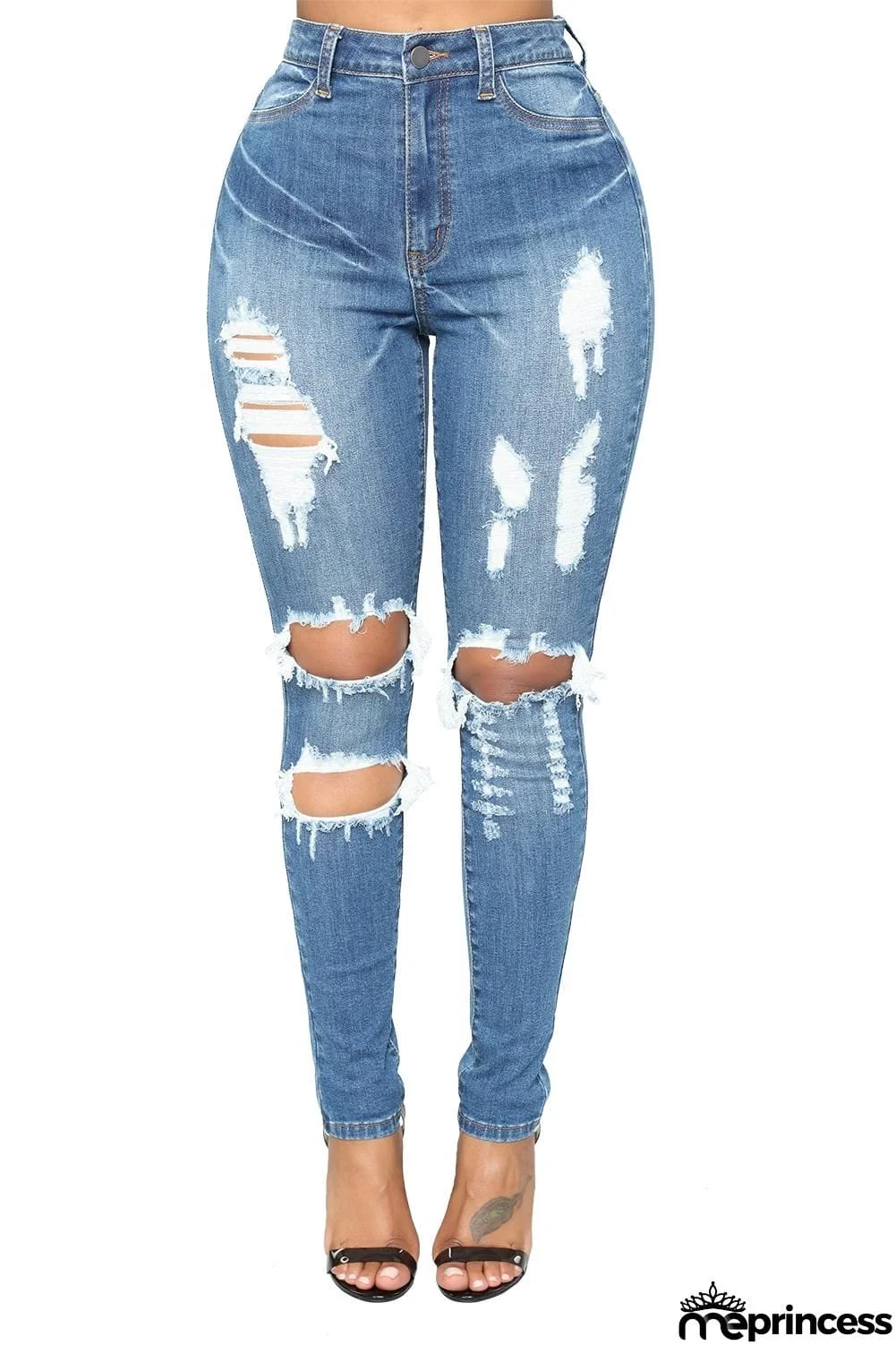 Dark Denim Distressed Skinny Jeans
