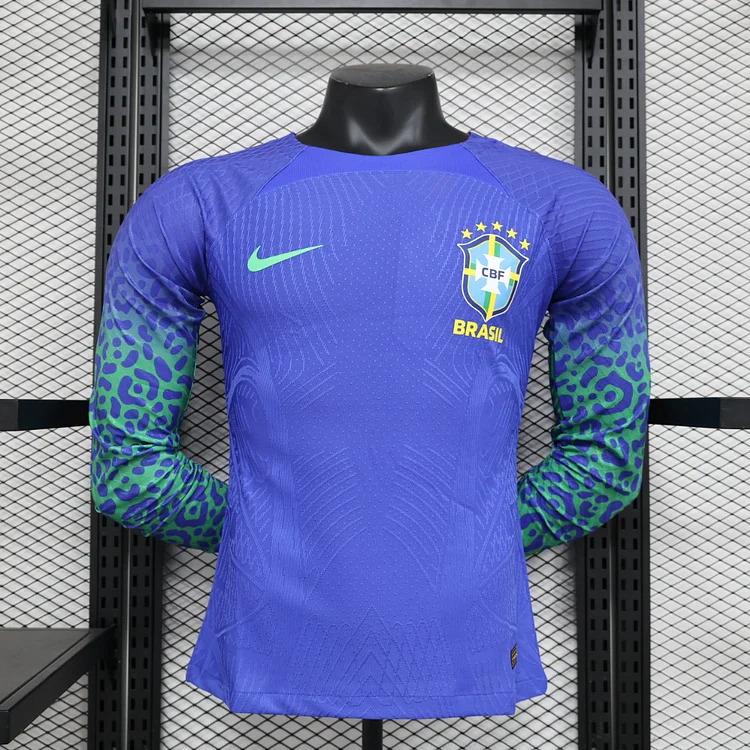 Player edition 2024 Brazil away long sleeves football jersey