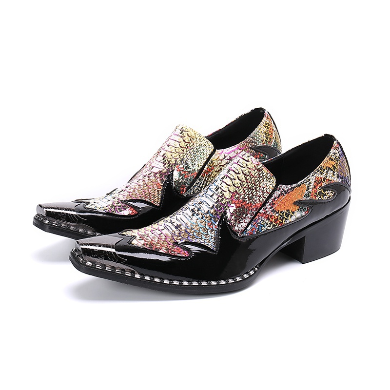 Mens Loafers Embossed Leather Shoes Men High Heels Brand Bars Leisure Height Increase Shoes