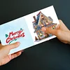 (US Only)6PCS DIY Diamond Art Greeting Cards Xmas House Congratulations Thank You Cards