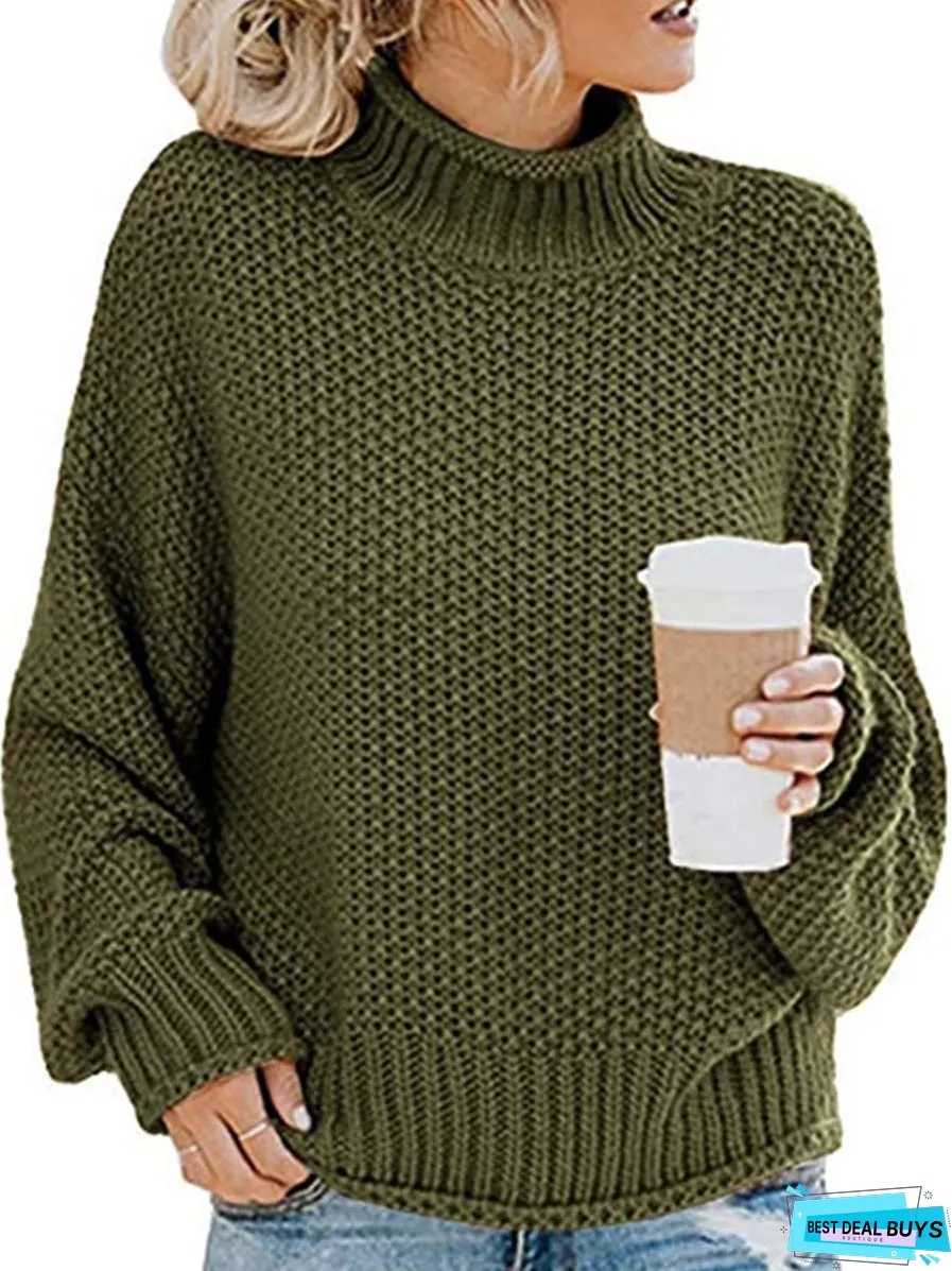 Turtleneck Dropped Shoulder Sweater
