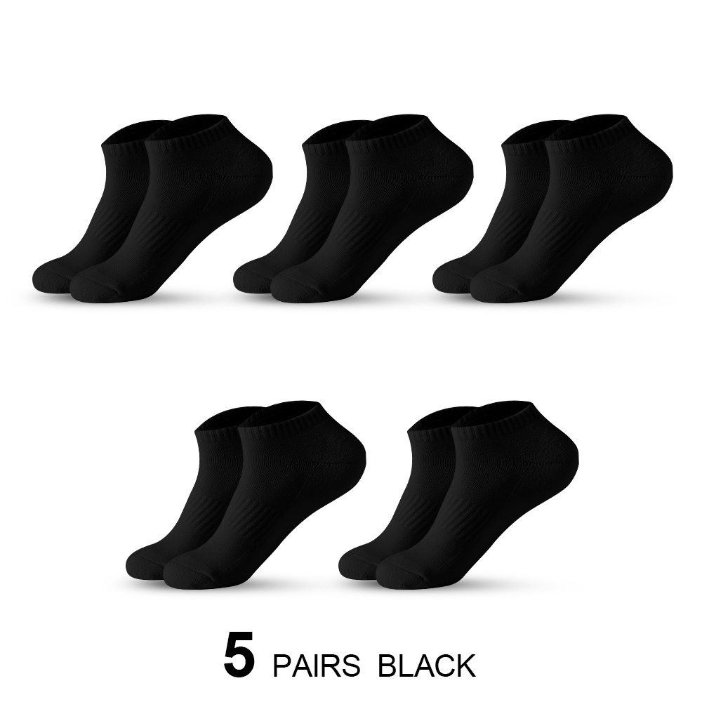 Yelocycle 5 Pairs/Lot Low Cut Men Socks Black White Male Short Socks Cotton Sports Socks Men Socks Breathable Spring Summer Ankle socks