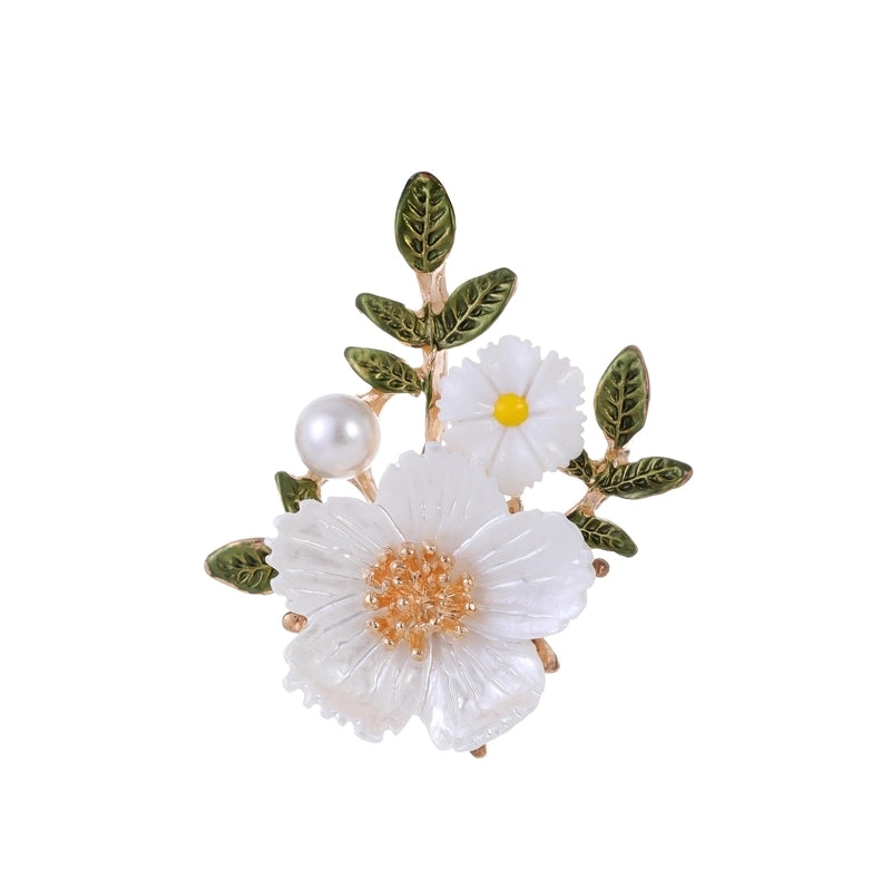 IG Style Shiny Flower Bow Knot Alloy Inlay Rhinestones Pearl Unisex Brooches