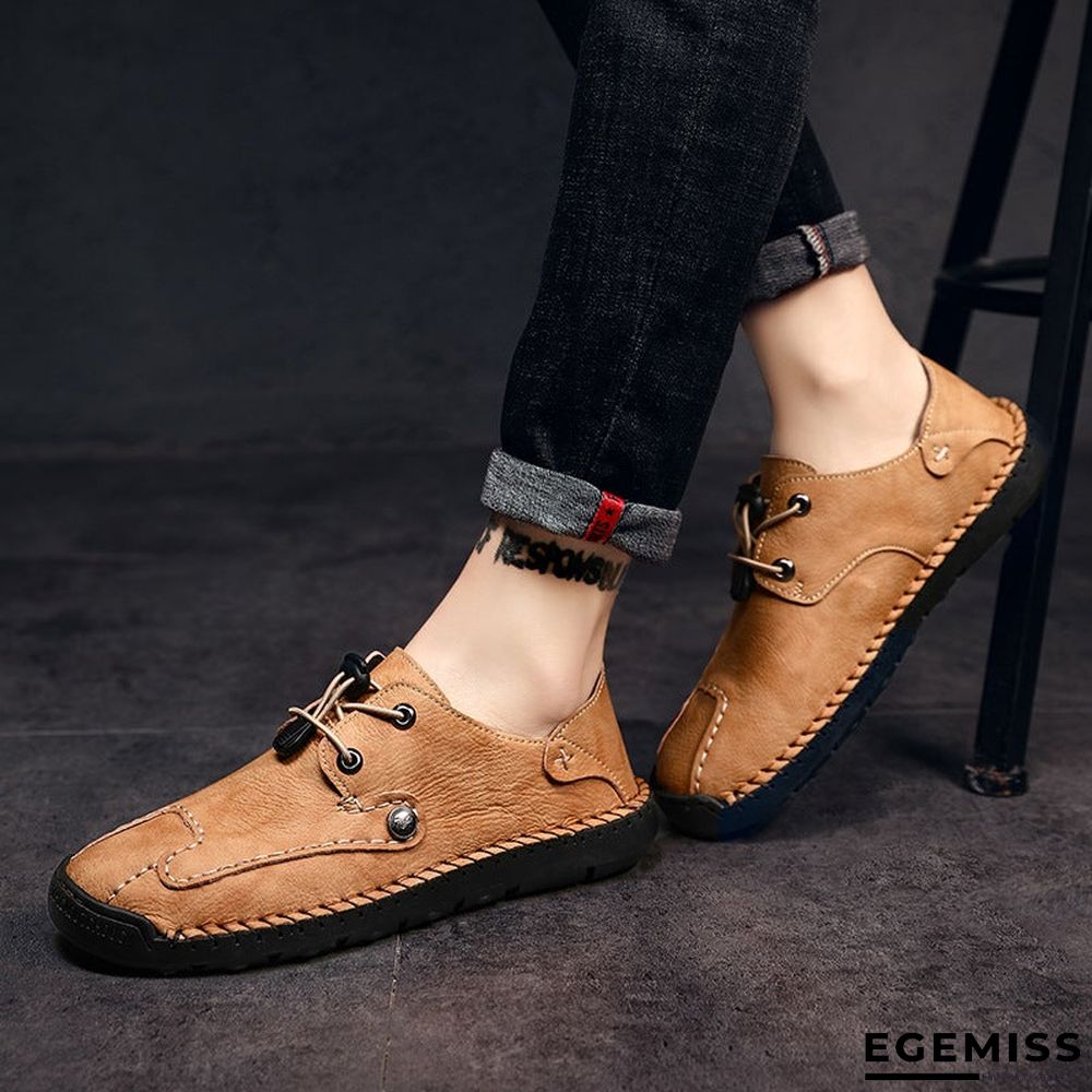 Mens Spring/Fall Casual/Daily Outdoor Oxford Shoes Walking Shoes Faux Leather Handmade | EGEMISS