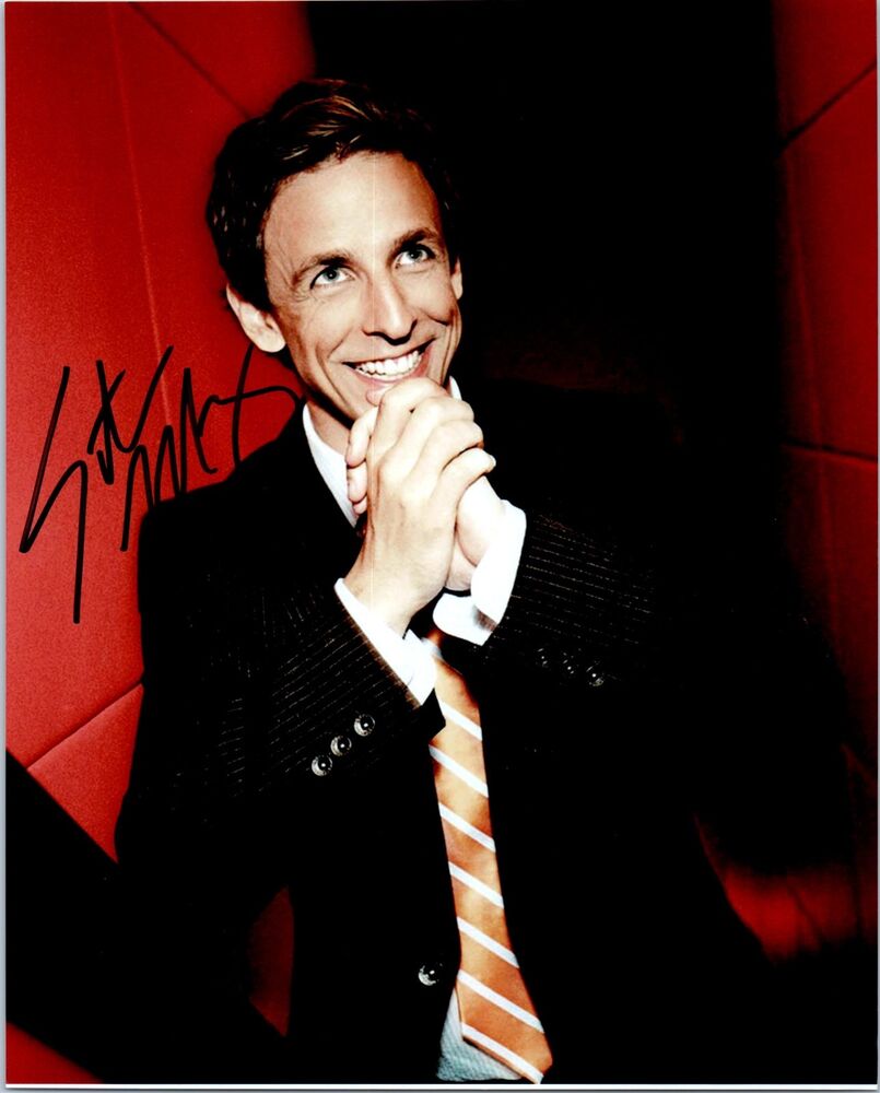 SETH MEYERS Signed Autographed SATURDAY NIGHT LIVE 8X10 Photo Poster painting C