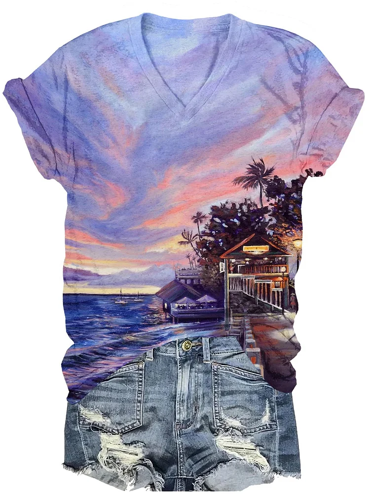 Lahaina Paradise Art Casual T-shirt
