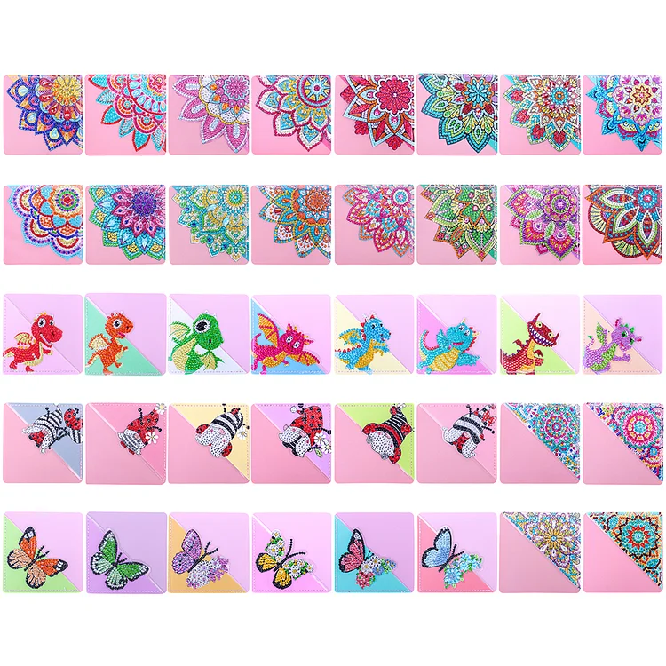 DIY Diamond Painting Bookmarks Handmade 5D Rhinestone Book Mark Triangle  Mandala Flower Art Craft for Beginner Adults Kids