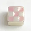 100PCS Lovely Flashing Painting Square Plaid Dice DIY Beads