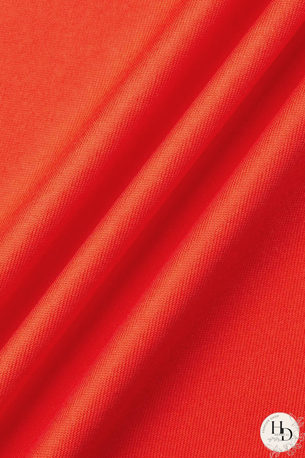 Tangerine Red Fashion Print Patchwork V Neck Pencil Skirt Dresses