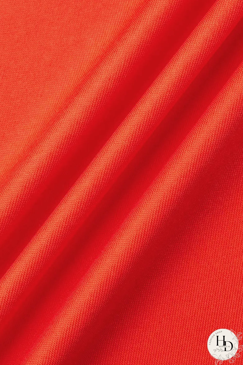 Tangerine Red Fashion Print Patchwork V Neck Pencil Skirt Dresses