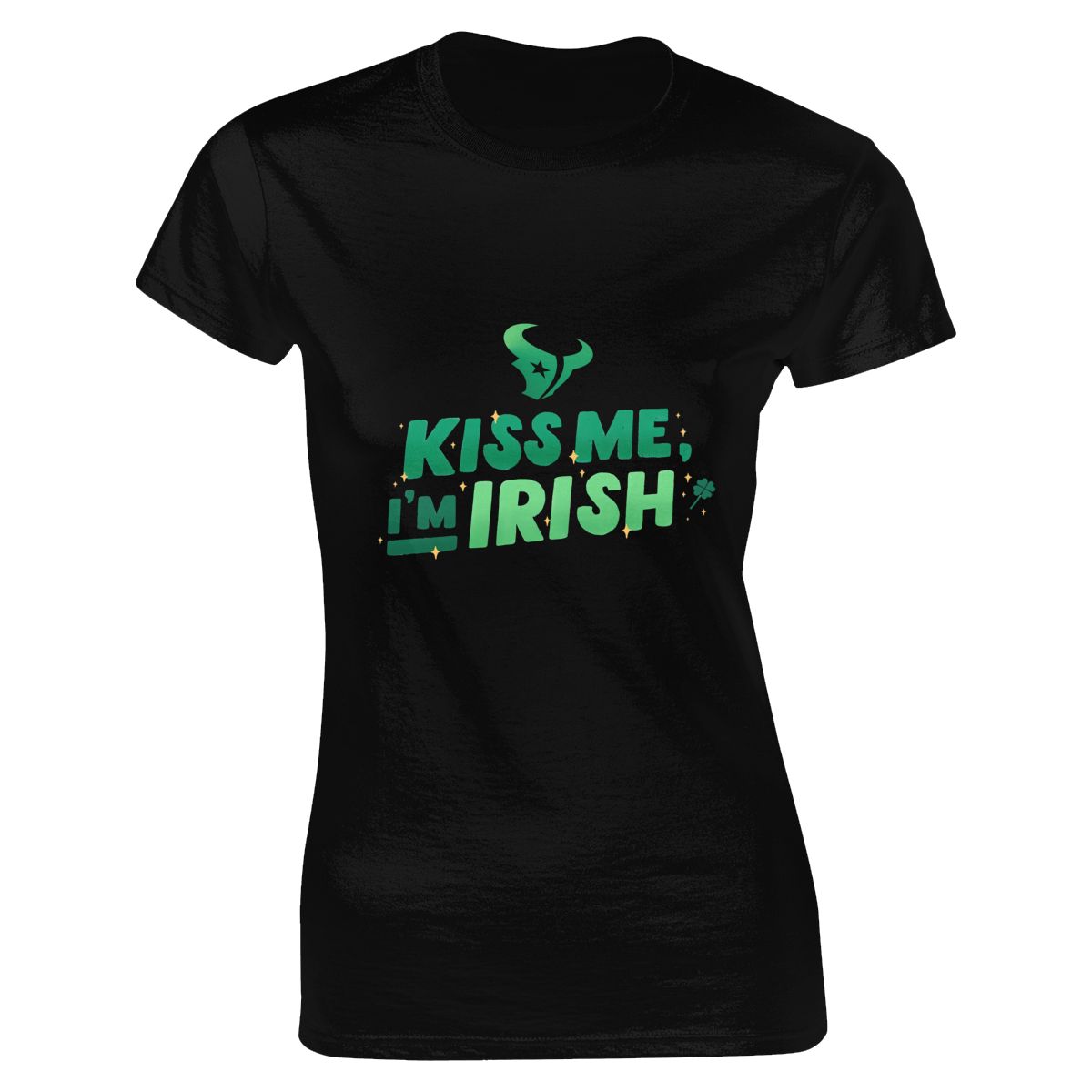 Houston Texans Kiss Me I'm Irish St. Patrick's Day Women's Crewneck T-Shirt