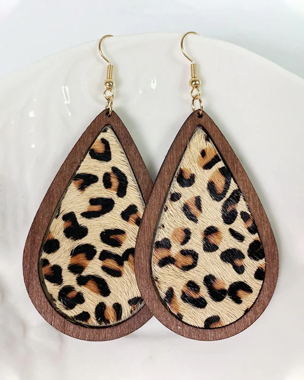 Leopard Drop Earrings