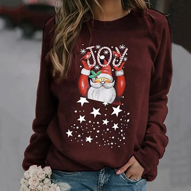 Santa Letter Printed Casual Sweatshirt